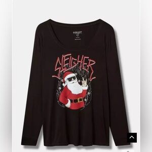 Torrid Sleigher Santa Christmas Long Sleeve Sleep Tee